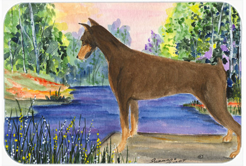 East Urban Home Doberman and Forest Glass Cutting Board