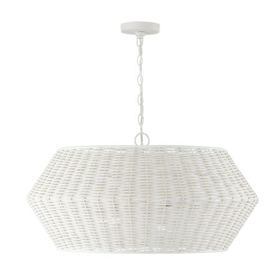 Luminaire suspendu blanc craie 6 lumières