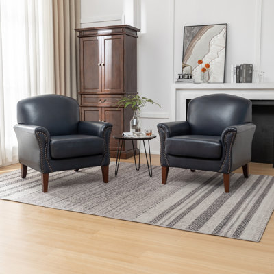 Shalisia 32'' Wide Upholstered Genuine Leather Armchair 