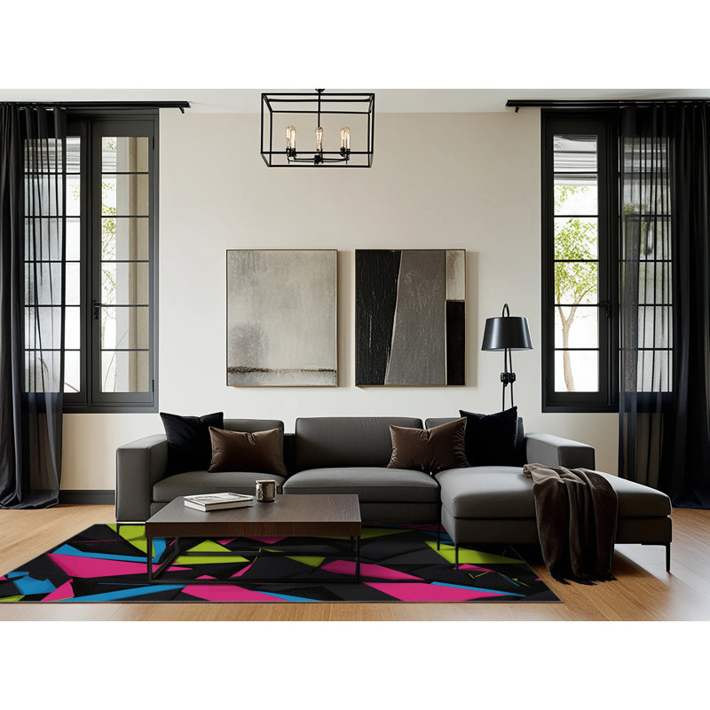 Lightwave Grid Rug, Rectangle 2' x 3'