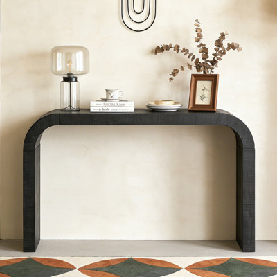 Console en bois 52 po avec rebord courbé
