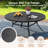 8-Person Outdoor Dining Set with 60" Round Dining Table and 8 Stackable Rattan Chairs-597785623