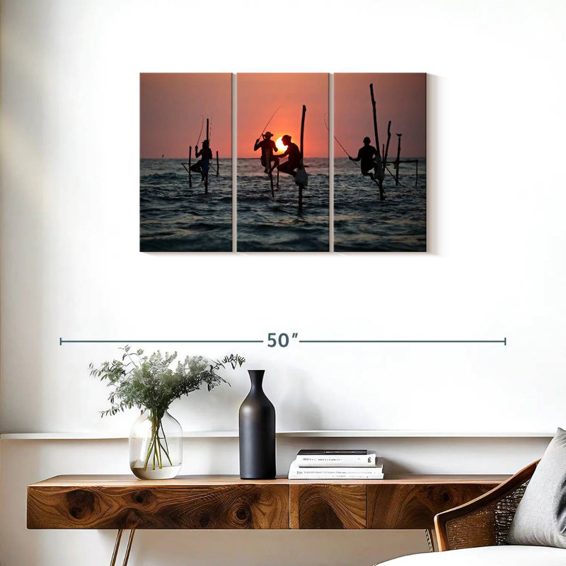 Stilt Fishermen, 20" H x 33" W