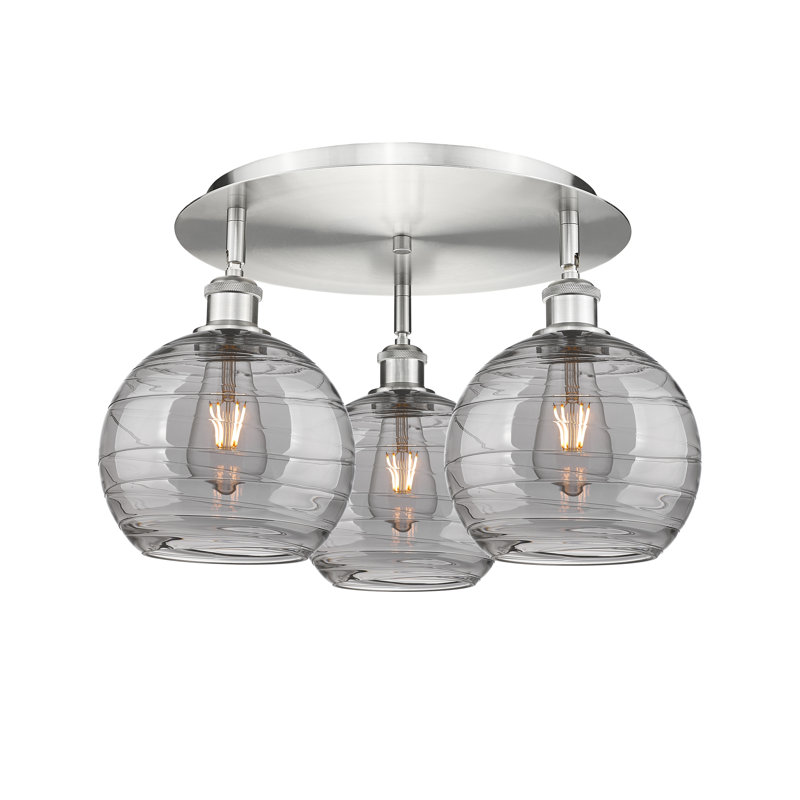 Plafonnier encastré Essex, Nickel satiné, H 10,38 po x l 19,75 po x P 19,75 po