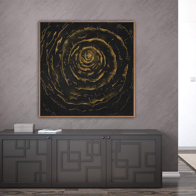 H28, cercle abstrait encadré sur toile