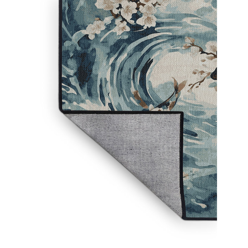 Machine Washable Gray Area Rug, Rectangle 7' x 9'