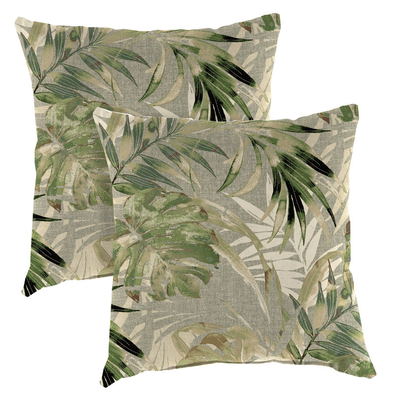 Sunbrella Outdoor Throw Pillow, Gray Damask