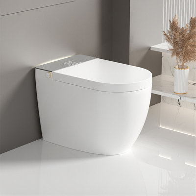Toilette intelligente moderne intégrée, couvercle à ouverture / fermeture automatique, siège chauffant à température, nettoyage instantané à l'eau chaude, chasse automatique, chasse à distance, chasse d'eau