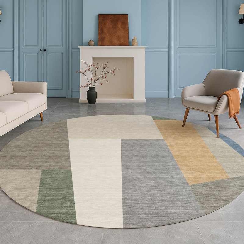 Machine Washable Indoor/Outdoor Chantille ACN2446 Geometric Rug, Taupe, 8' Round
