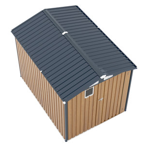 6X8ft Outdoor Steel Storage Shed, Lockable Metal Tool Shed For Patio, Garden & Backyard Storage