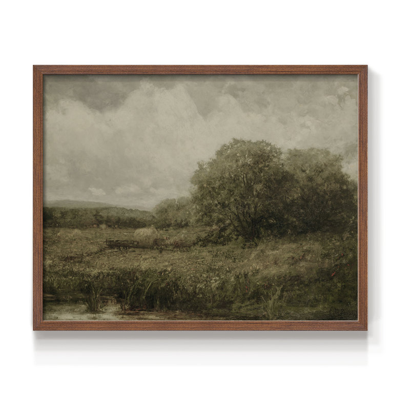 Paysages rétro-DCCX-III-impression encadrée, Noyer, H 22 po x l 28 po