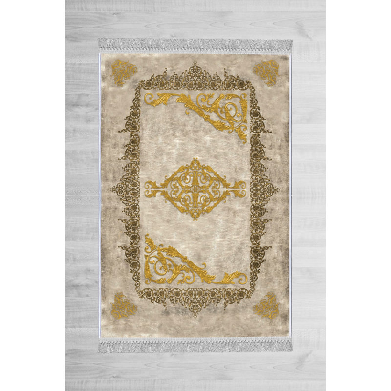 Luxurious Velvet Area Rug (4.6 x 7.2 ft), 100% Antibacterial Fabric, Non-Slip Cotton Backing, Pile Height: 0.4 in | Machine Washable, 3D Digital Print Design | Perfect for Living Room & Bedroom Decor, Soft & Durable