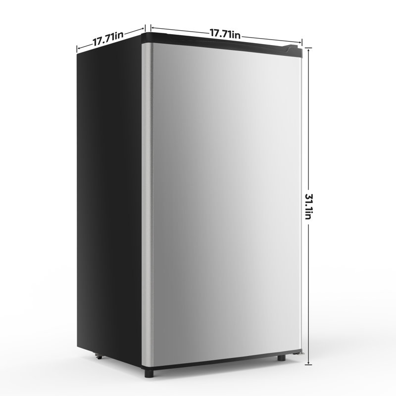 3.2 Cu.Ft Single Door Compac Fridge with Freezer, Silver