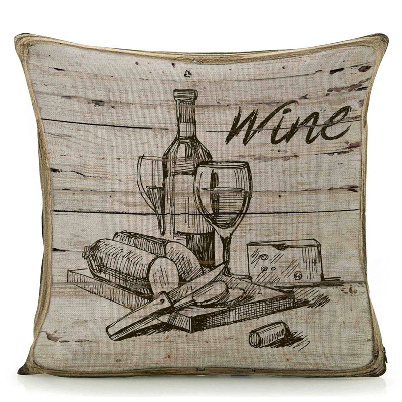  Coussin en lin Wine
