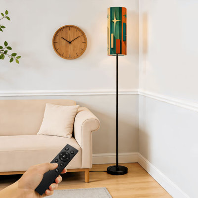Floor Lamp  50s Mid Century Modern Vintage Retro 1950s Mod Fifties Dimmable Modern Standing Lamp with Remote Control Footswitch Bulb Lampshade Tall Pole Corner Lamp for Living Room Bedroom Office