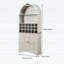 Armoire à vin arquée en bois avec support à vin amovible, surface en bois aggloméré anti-rayures, tablettes réglables et conception anti-basculement pour le salon et la salle à manger-1961005887