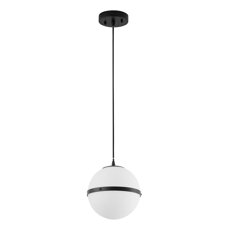 Luminaire suspendu à DEL sphérique minimaliste moderne 8 po Porter, Noir