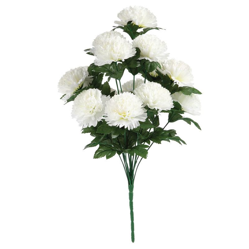 OakRidge Artificial Carnation Bush, White