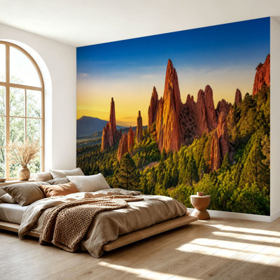 Wall Mural Peel and Stick Wallpaper Garden Gods Colorado Springs Colorado Self-Adhesive Removable Contact Paper Wall Decor for Living Room Bedroom 69"H x 96"W