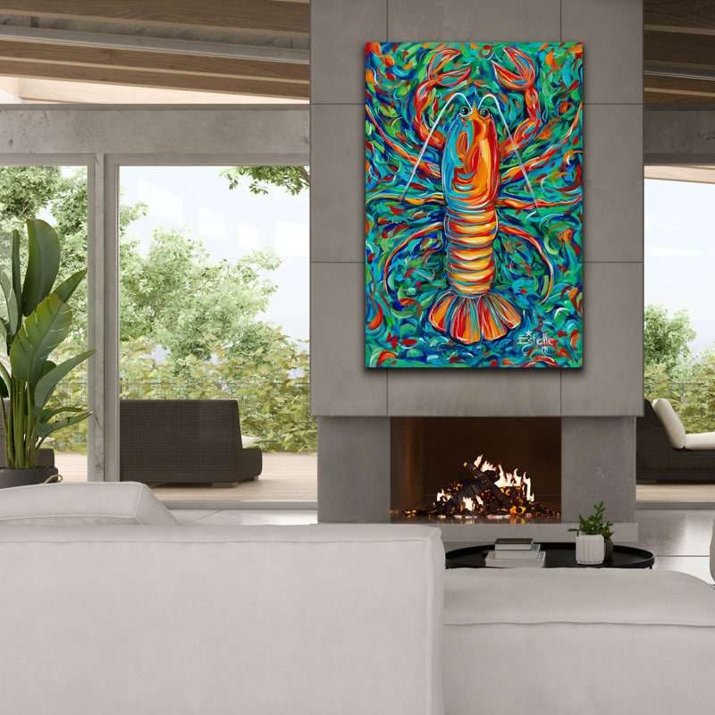«Lobster» par Estelle Grengs, H 60 po x l 40 po x P 1,5 po