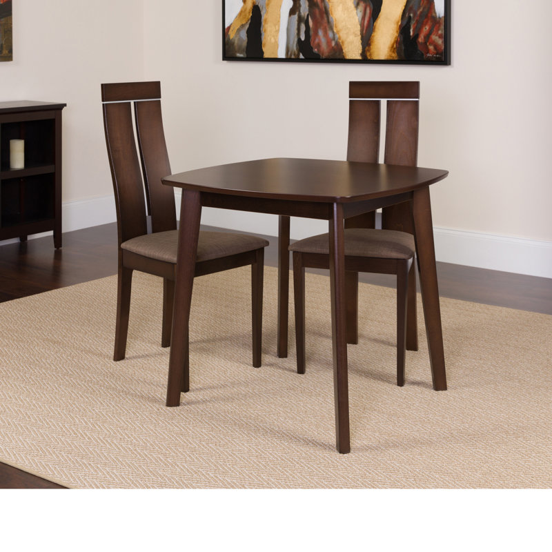 Solid Wood Top Four Leg Dining Set, Espresso