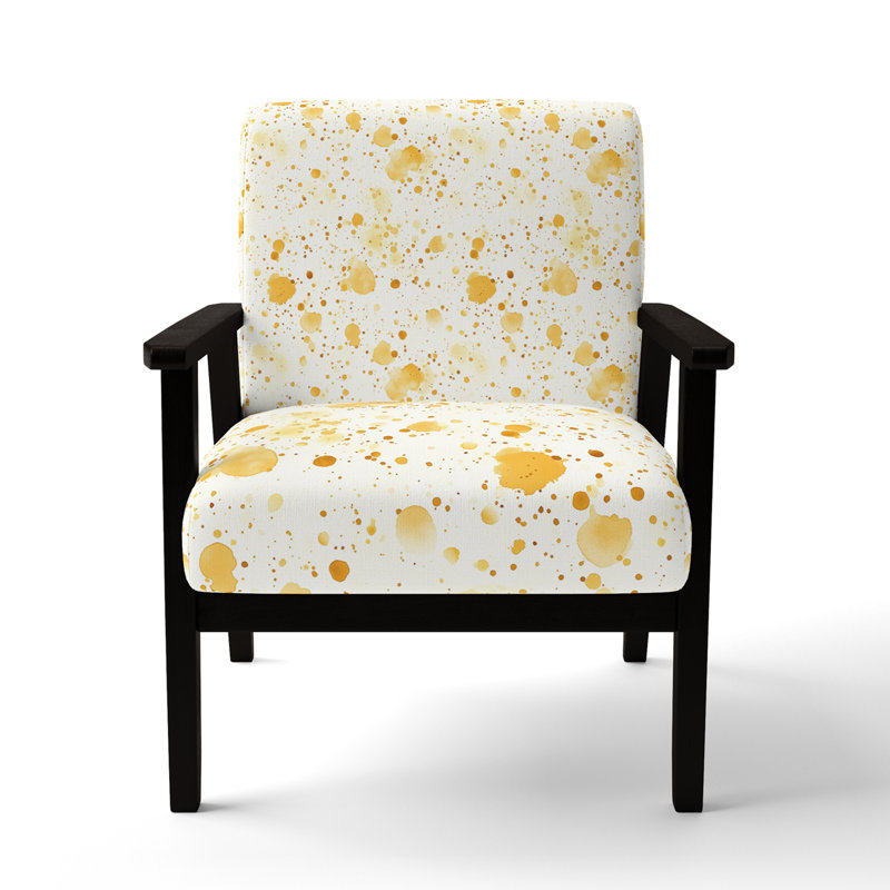 Chaise rembourrée Modern, Accoudoirs carrés noirs