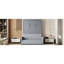 Lit double en gris, lit multifonctionnel, espace de couchage confortable, cachette facile à utiliser