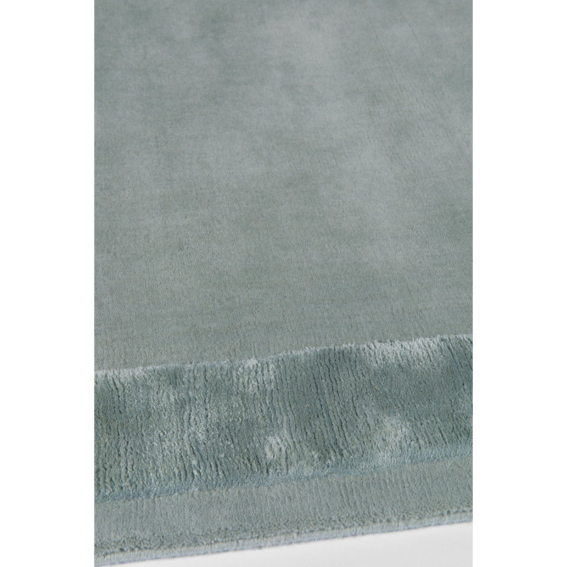 Farrow & Ball Lots Blue Silk Border Area Rug, Rectangle 7' x 10'