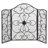Bratches Black Metal Foldable 3 Panel Scroll Fireplace Screen with Mesh Netting