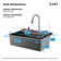 33" Drop-in Single Bowl Stainless Steel Kitchen Sink with Digital Display Workstation Sink - Pull-Down Sprayer, Pressurized Cup Washer