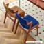 Chaise d'appoint bleue rembourrée (ensemble de 2)-102274563