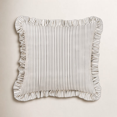 Birch Lane Ticking Stripe Ruffled Accent Pillow
