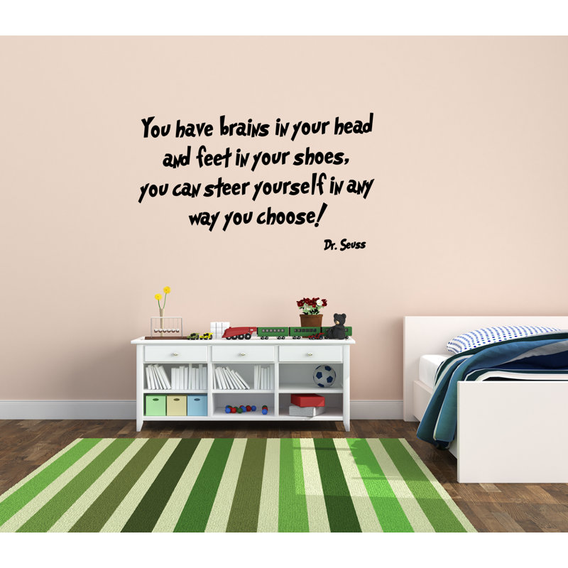 Adhésif décoratif Dr Seuss «You Have Brains in Your Head», Noir
