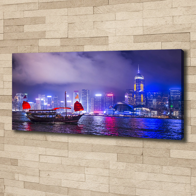 Hong Kong By Night - Wrapped Canvas Print