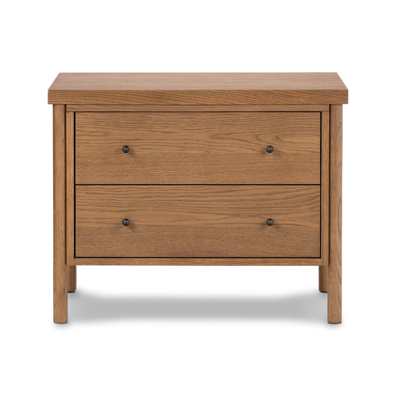 Roark 2 - Drawer Solid Wood Nightstand, Brown