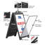 Street Signpro With Lens Protective Cover 24X36 Inch Poster Black Double Sided Sandwich Board Folding A-Frame Sidewalk (5 Pack)