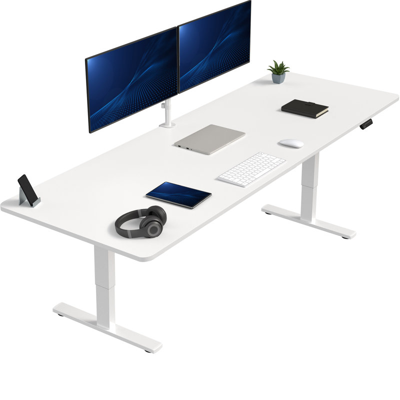 Bureau debout électrique Vivo, L 82,7 po, Blanc, Blanc