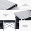 Table de camping portable: aluminium avec pare-brise et 3 armoires. Pour barbecue, fête, pique-nique, cour arrière. Composant pliable, pratique et spacieux: pique-niques, fêtes, jardins. Spacieux