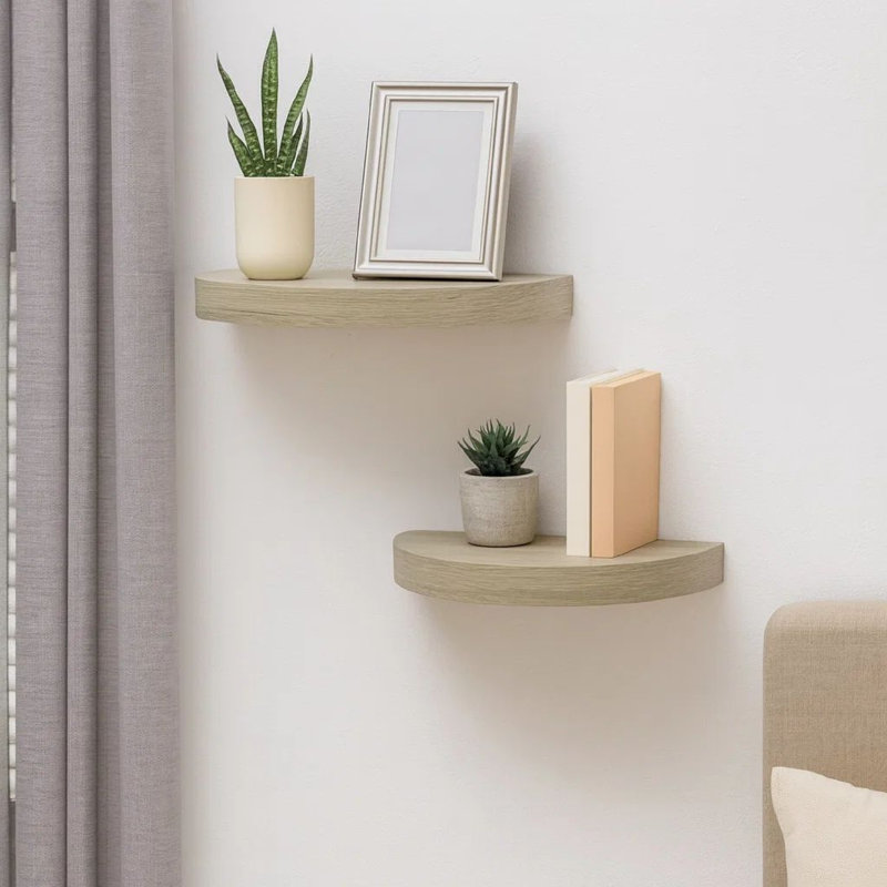 Ensemble de 2 tablettes murales Phoebs, Brun