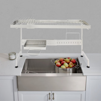 Adjustable Over Sink Dish Drainer Drying Rack