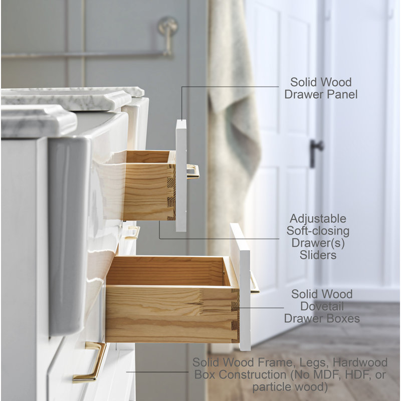 60'' W Double Vanity, White