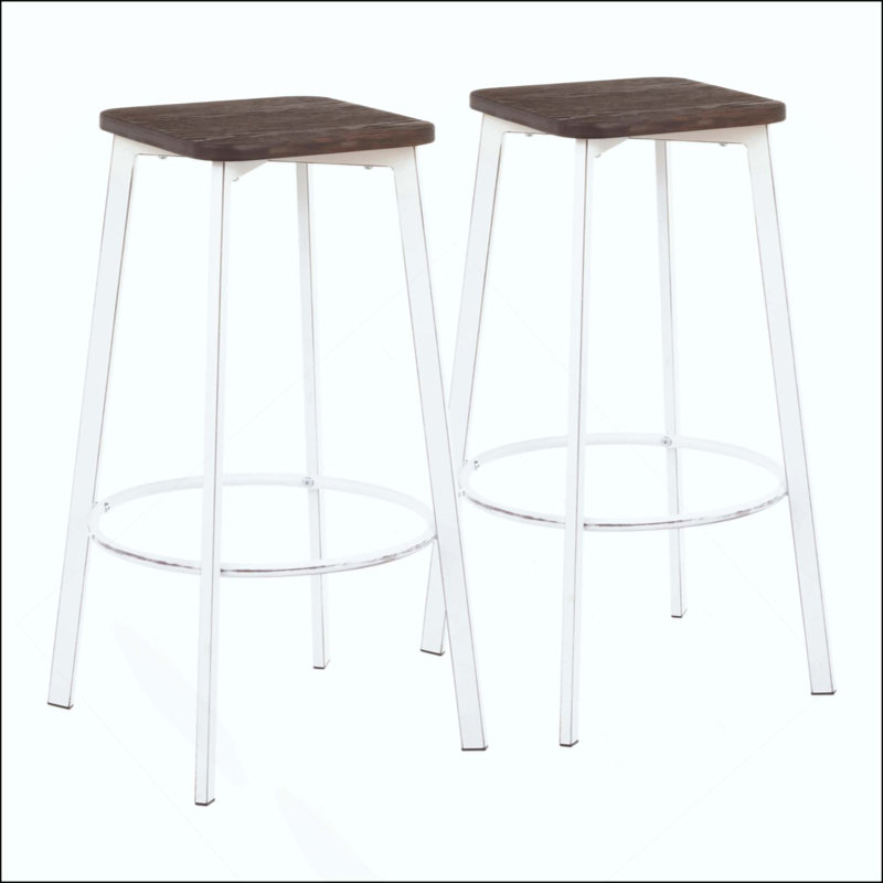 Tabouret de bar carré en métal - ensemble de 2