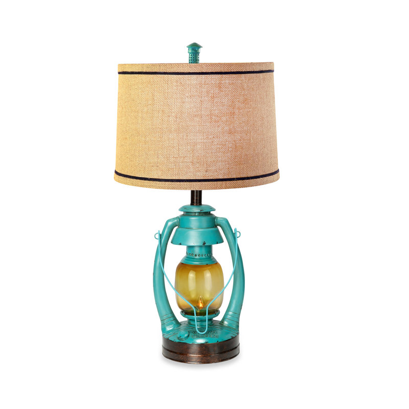 Lampe de table antique 26 po Ruffner, Sarcelle