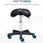 Tabouret à roulettes à hauteur réglable, similicuir ergonomique, garantie de durabilité pour spa, salon, massage, bureau, tabouret noir en noir et cuir design