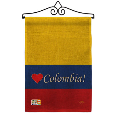 En toile jute de la colombie du monde 2 côtés 19 x 13 po ensemble de drapeau