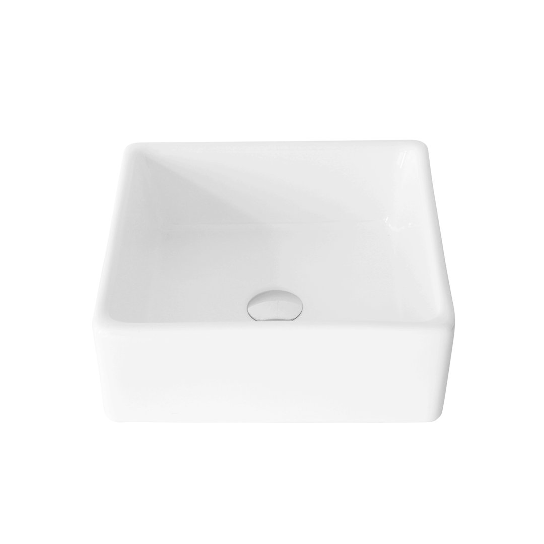 STYLISH Opulence Edge 15" White Square Vessel Sink STYLISH