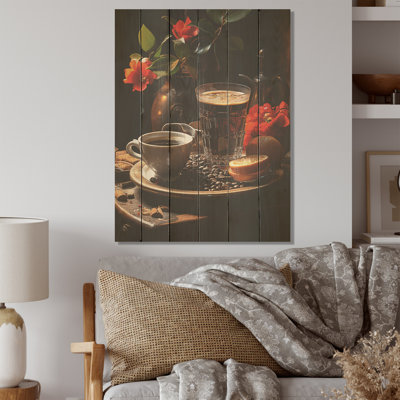 Aroma Cuban Coffee Harmony I - Cuba Landscape Wood Wall Art On Natural Pine Wood