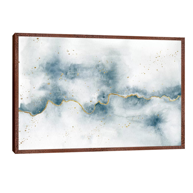 Golden Flow by Laura Marshall - Floater Frame Print on Canvas, Brown Framed, 66.04 cm H x 45.72 cm W