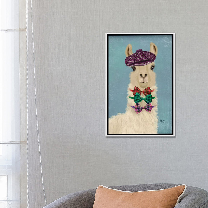 «Llama Dapper» par Fab Funky - impression d'art graphique, Aucun mat, H 26 po x l 18 po x 1,5 po, Toile blanche encadrée