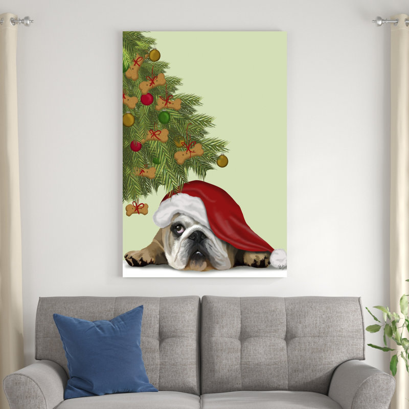 «English Bulldog, Cookie Tree» par Fab Funky - impression sur toile tendue, H 48 po x l 32 po